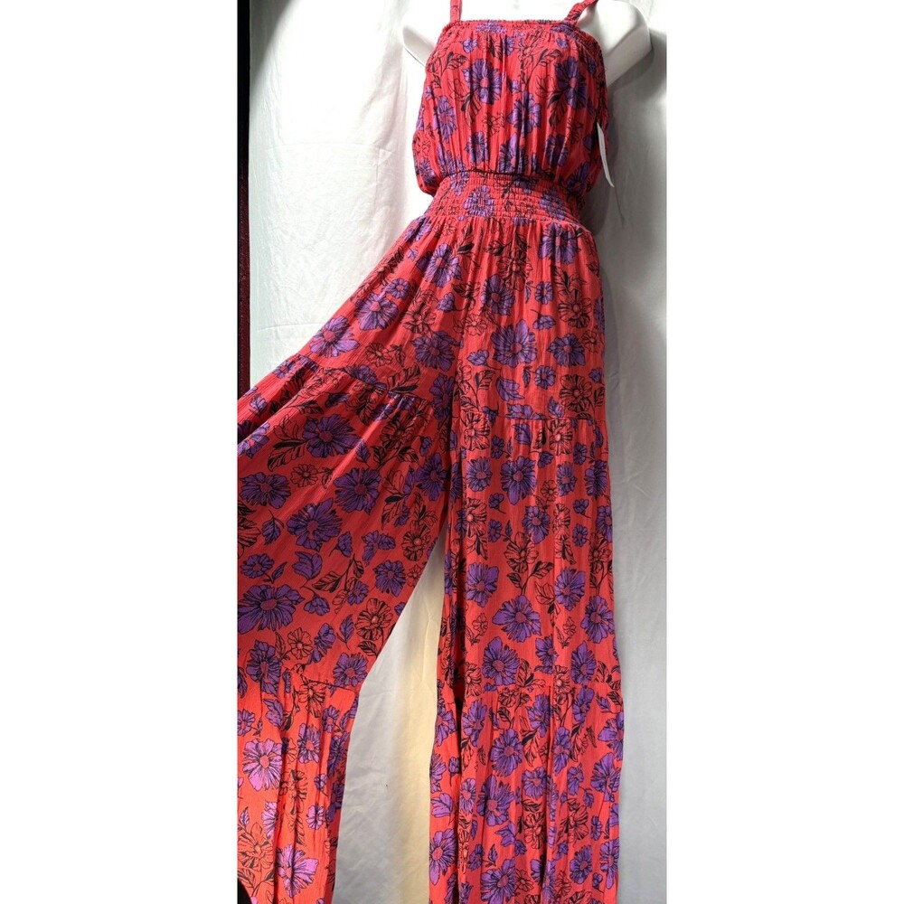 Jessica Simpson  Pink/Purple Floral  Wide-Leg Sleeveless Jumpsuit XS